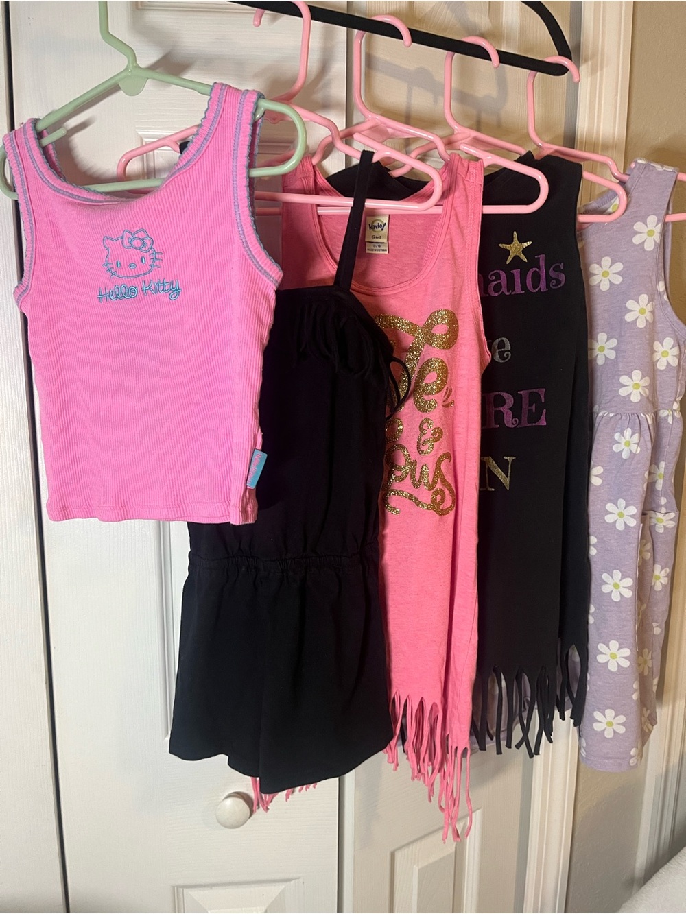 Girls summer bundle (5 items) of dresses, tank top & romper.  Size 5/6